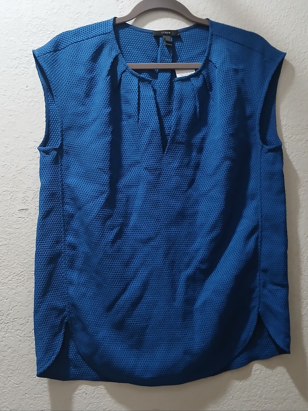 New J. Crew suze 2 Cobalt Blue Textured Sleeveless Top